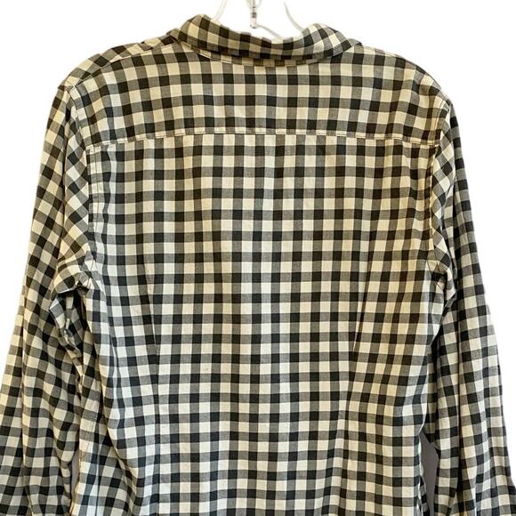 Banana Republic Soft-wash Gingham Flannel Shirt Dark Charcoal L - Picture 9 of 11